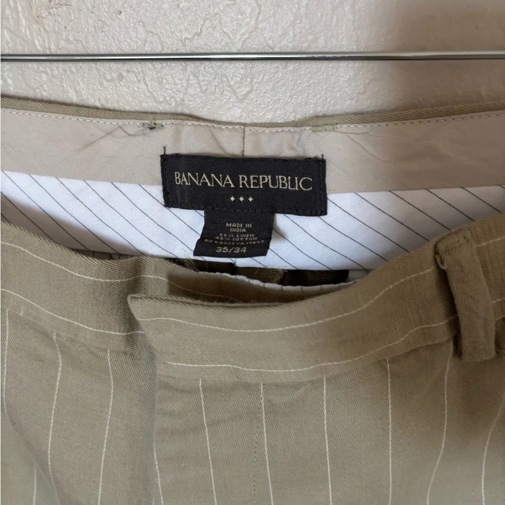 Banana Republic Men's Tan Pinstripe Pants 35/34